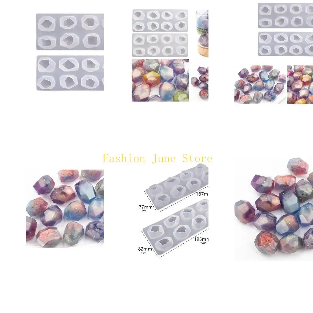 N5KA Irregular Geometric Section Crystal Ore Epoxy Resin Mold Stones Ornaments Mould