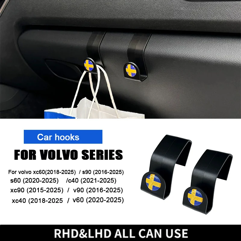 

For Volvo S60 S90 XC60 XC90 XC40 V90 V60 C40 Glove Box Hooks Car Carrier Accessories