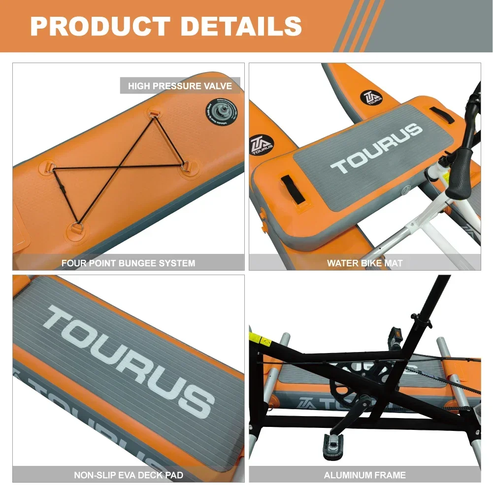 TOURUS 2025 New Collection Pontoons Inflatable Water Bike Inflatable Single Water Bike for Sale