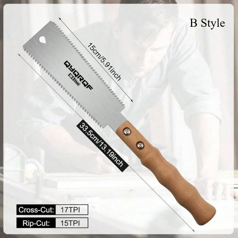 1 قطعة 6 بوصة منشار يدوي صغير منشار سحب ياباني بحواف مزدوجة 15/17 منشار قطع فلوش لمشاريع النجارة ذاتية الصنع #3