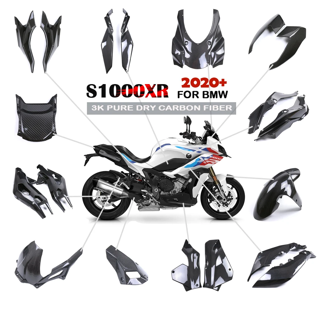 

Motorcycle Accessories Fender Side Panel Fairing Kit Winglets Fuel Tank Guard 3K Dry Carbon Fiber For BMW S1000XR 2022 2023 2024