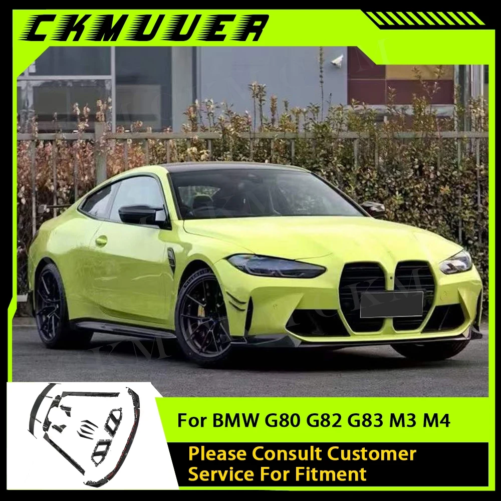 

CKMUUER Комплекты кузова из углеродного волокна для BMW G80 G82 G83 M3 M4 2021+ M Стиль Передний бампер Губа Задний диффузор Спойлер Боковые юбки