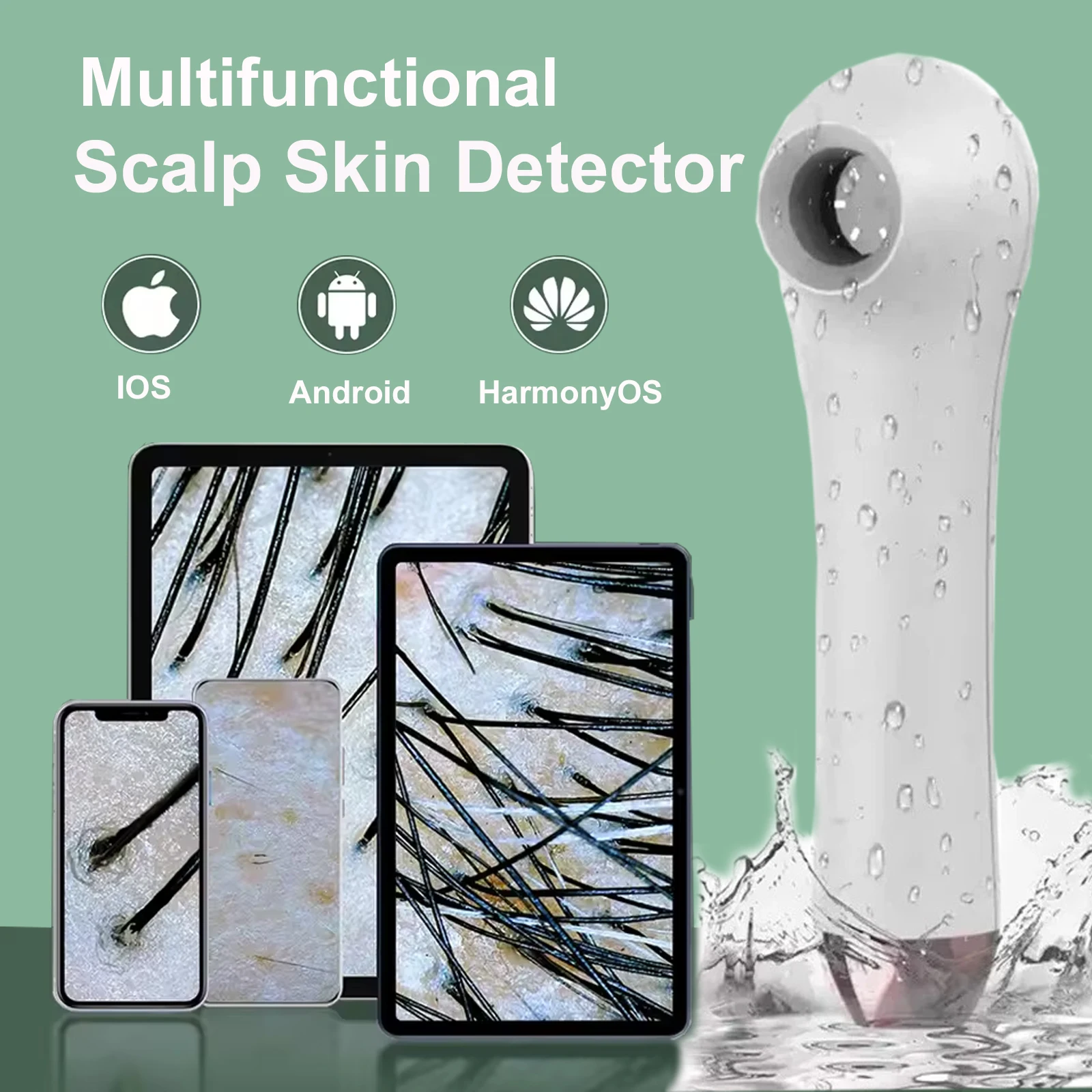 Visual Scalp Skin Detector Waterproof Skin Magnifier Endoscope with 1M Camera Scalp Facial Skin Analyzer Machine Skin Test Tools