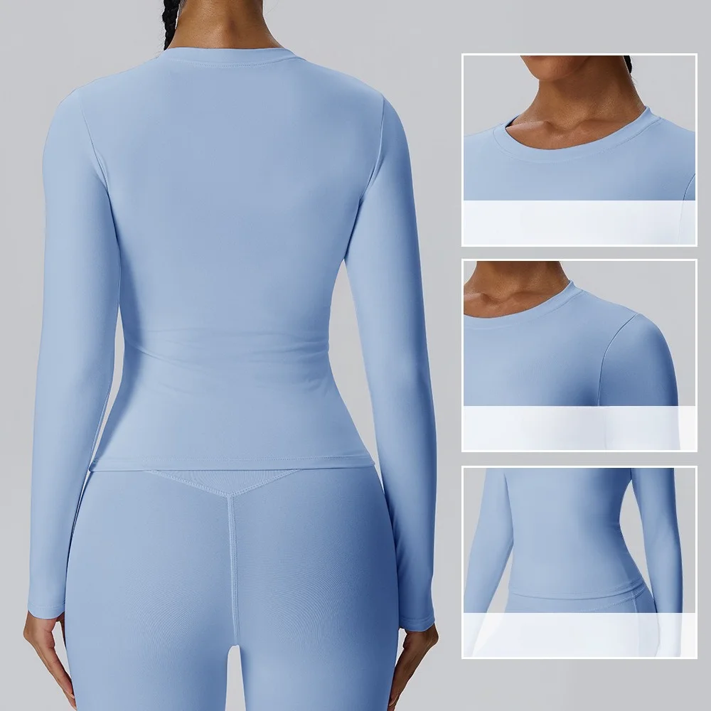 Women's New Arrival Autumn Winter Long Sleeve Yoga Top Slim Fit Workout Sports Shirt Thermal Warm Running Fitness T-shirt