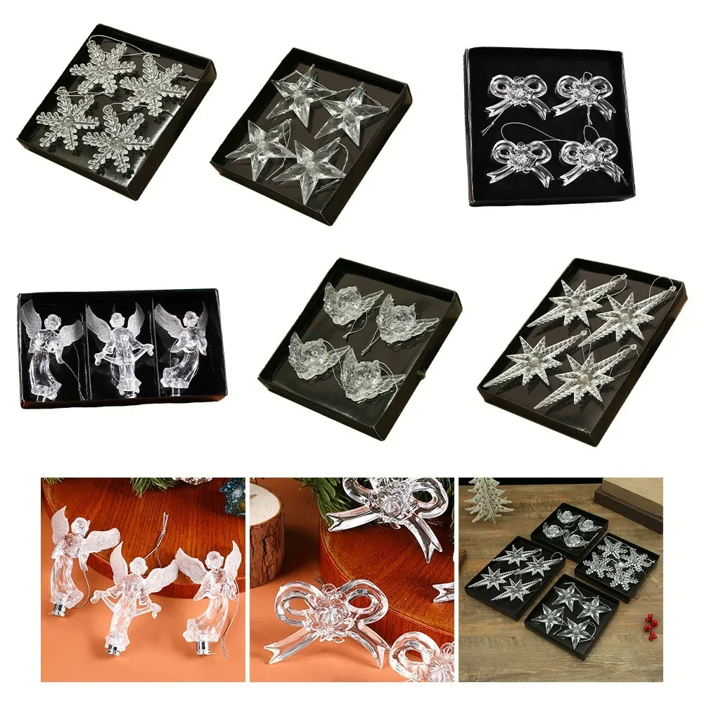 Christmas Tree Decoration Transparent Pendants Transparent Pendants Snowflake Tree Decoration Christmas Lightweight