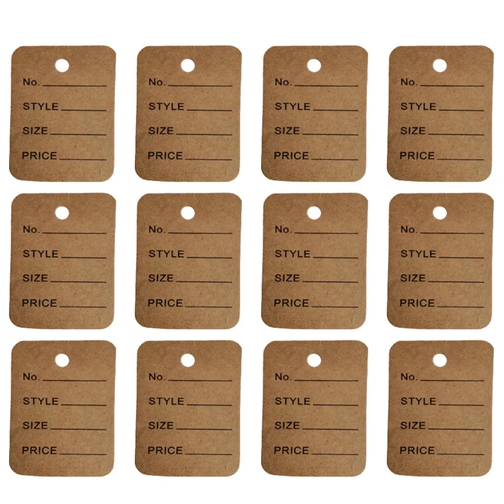 

1000pcs Price Tags Writable Paper Labels for Clothing Jewelry Standard Size Lightweight Hanging Hole Design Smooth Edges Widely