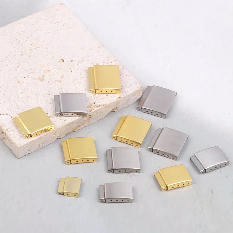 1Pc Silvery/Golden 12-22MM Steel Watch Band Bracelet Extender Clasp Extension With Step Strap Accessory For Watch Repair