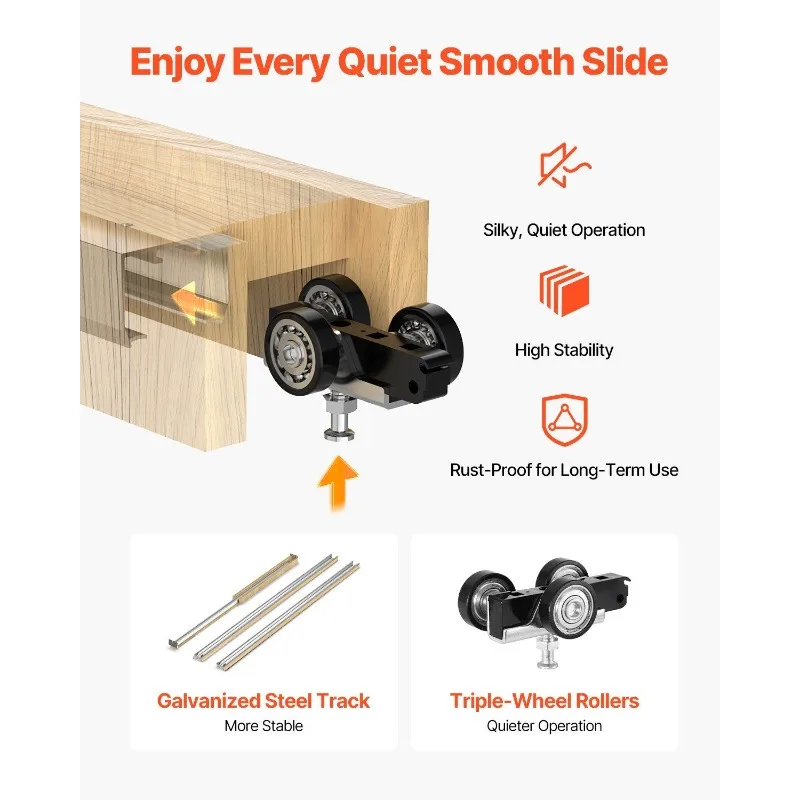 طقم إطار باب الجيب طقم باب الجيب لـ 48-72 بوصة واسعة 80 بوصة إغلاق ناعم عالي