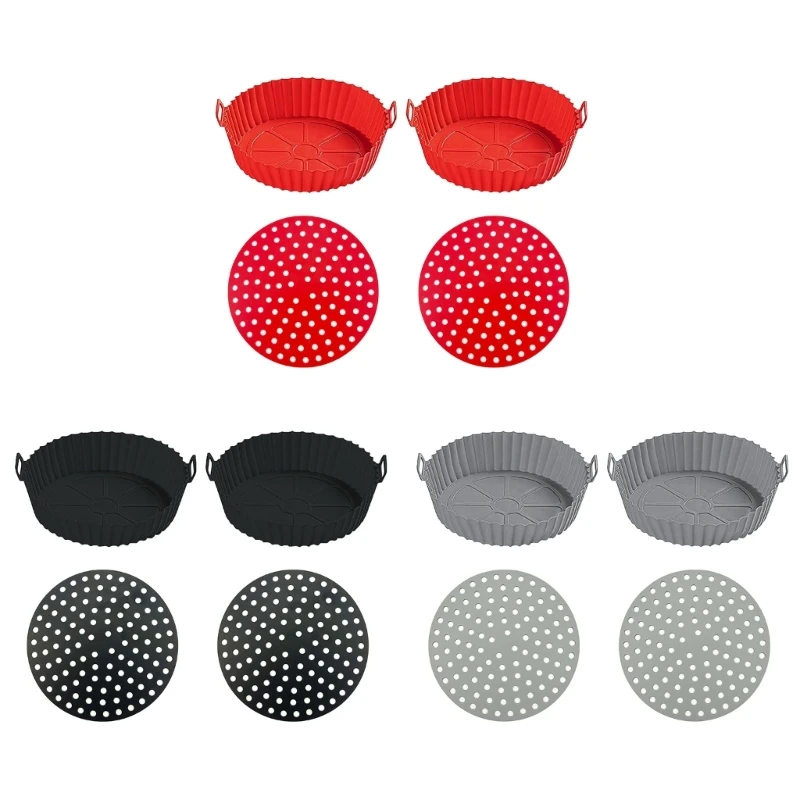 4x Air Fryers Silicone Liners Round 8inch Air Fryers Liners Reusable Air Fryers Dropshipping