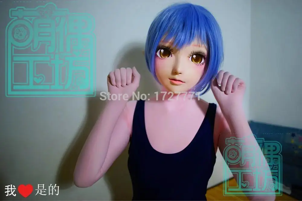 (KM9192)Super Quality Handmade Female Resin Half Face Mask Cosplay Japanese Anime Kigurumi Mask Crossdresser Doll