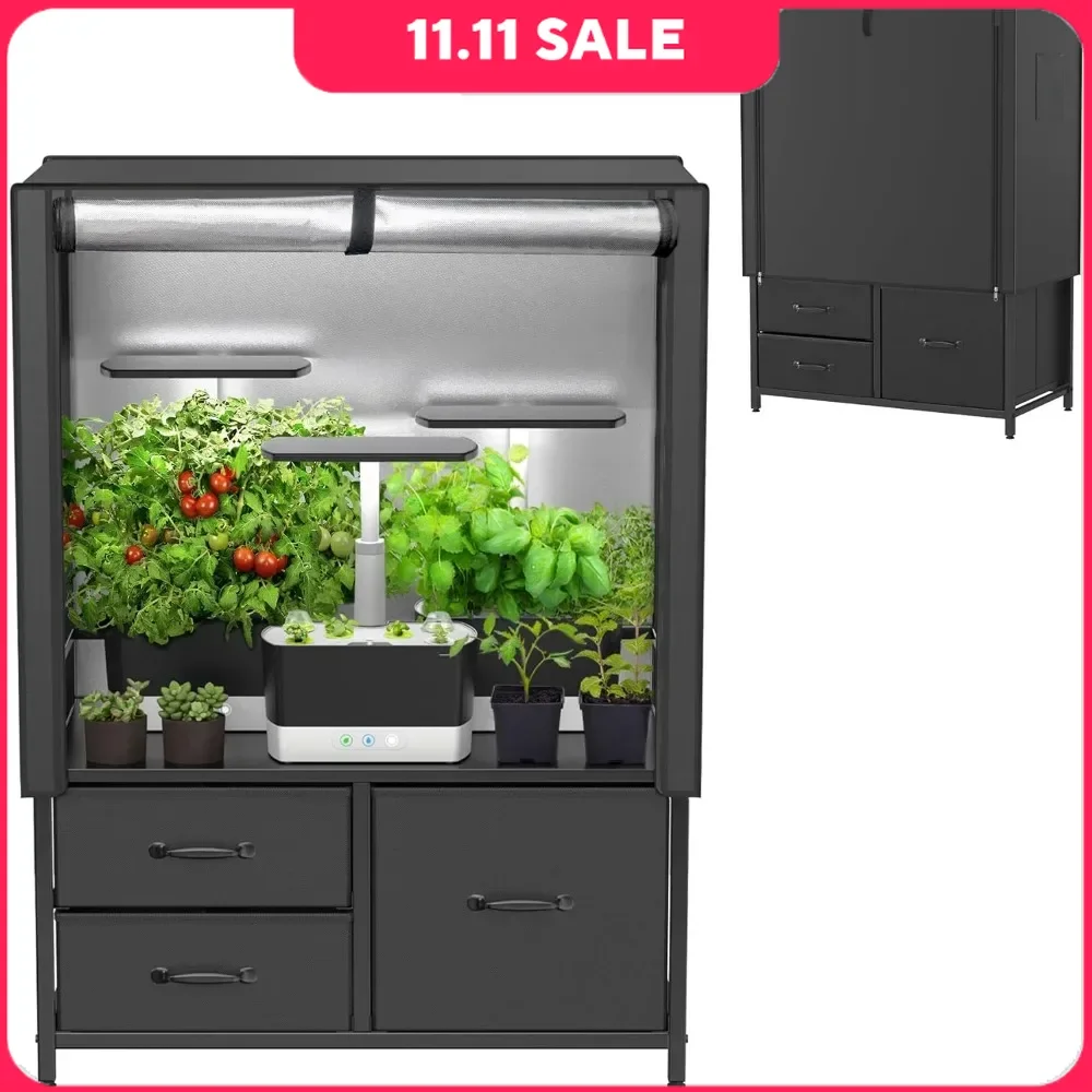 

Drawer Planting Tent, Hydroponic Planting System, Indoor Planting Tent with High Reflectivity Polyester Film 30 "* 16" * 42“