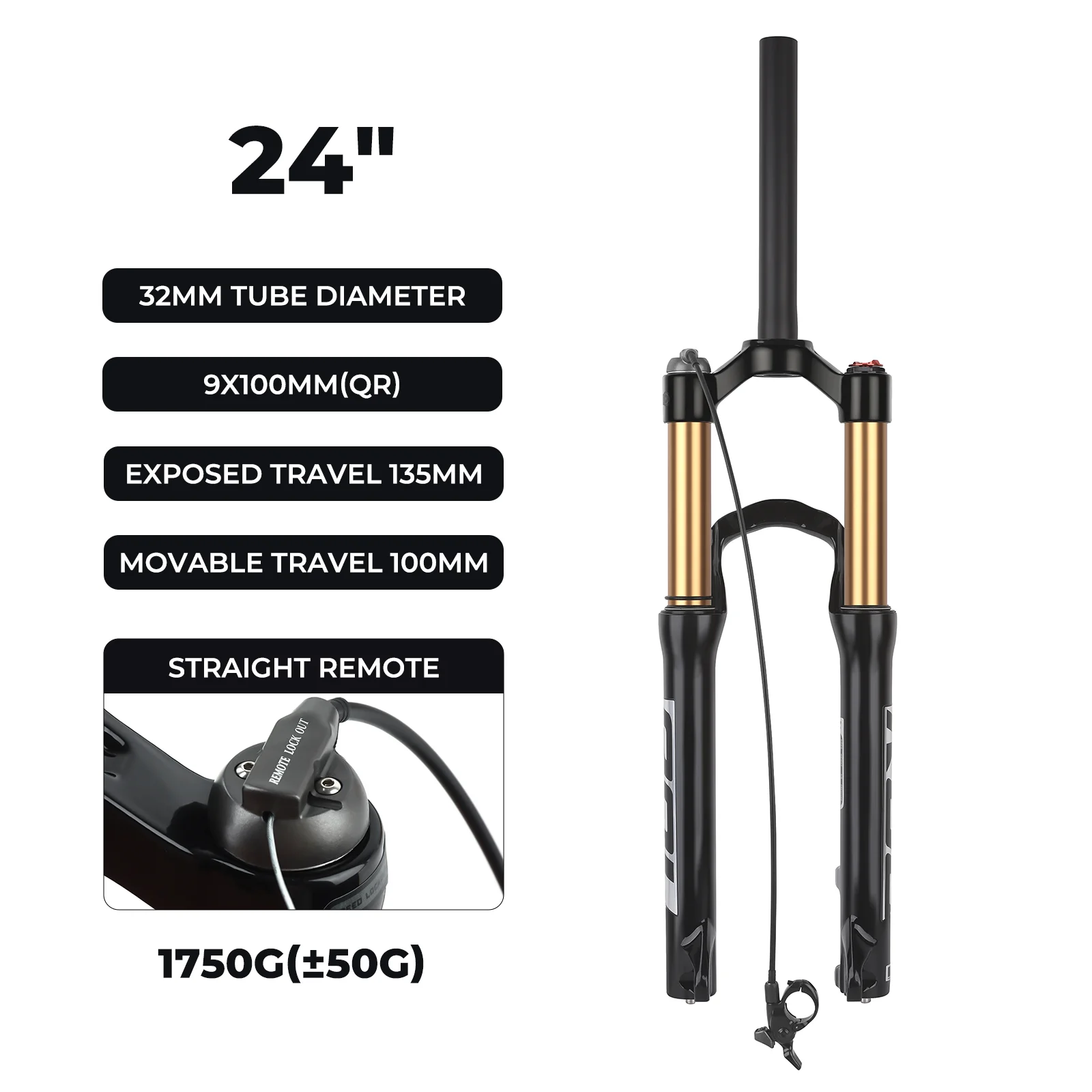 BOLANY Verende Vork Mountainbike 20/24 Inch Schijfrem Rechte Buis Veerweg 100/135mm Fietsaccessoires