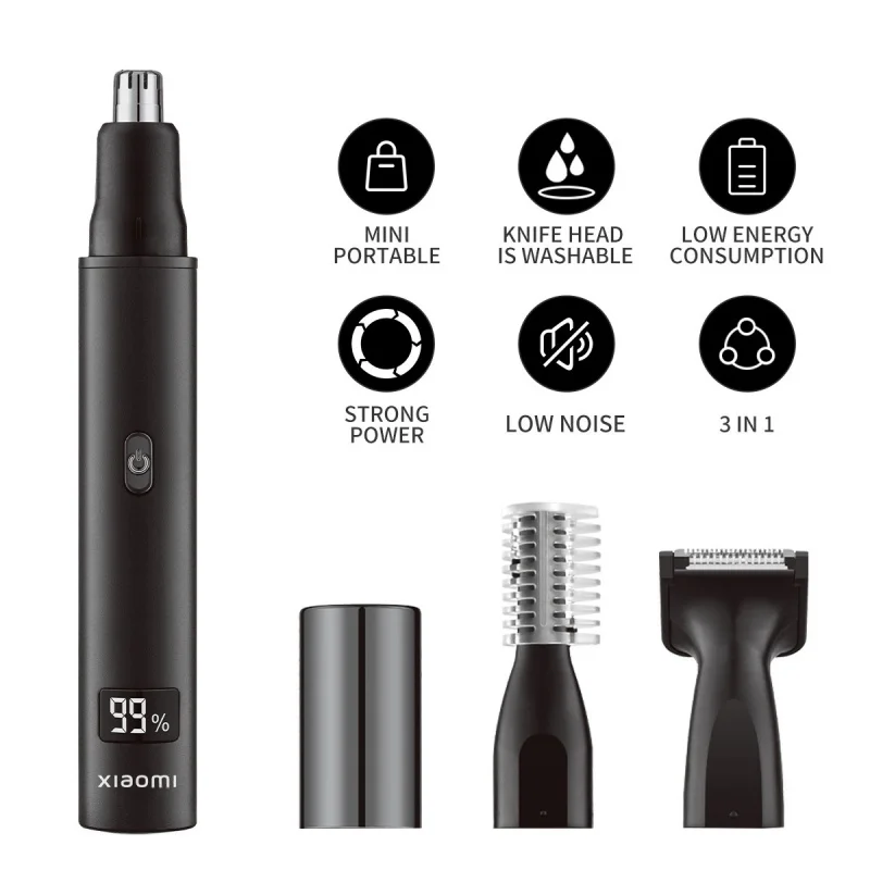 Electric 3 in 1 Hair Clipper Nose Ear Hair Trimmer For Men Women Painless TypeC Charging Sideburns Eyebrows Beard Shaver Trimmer