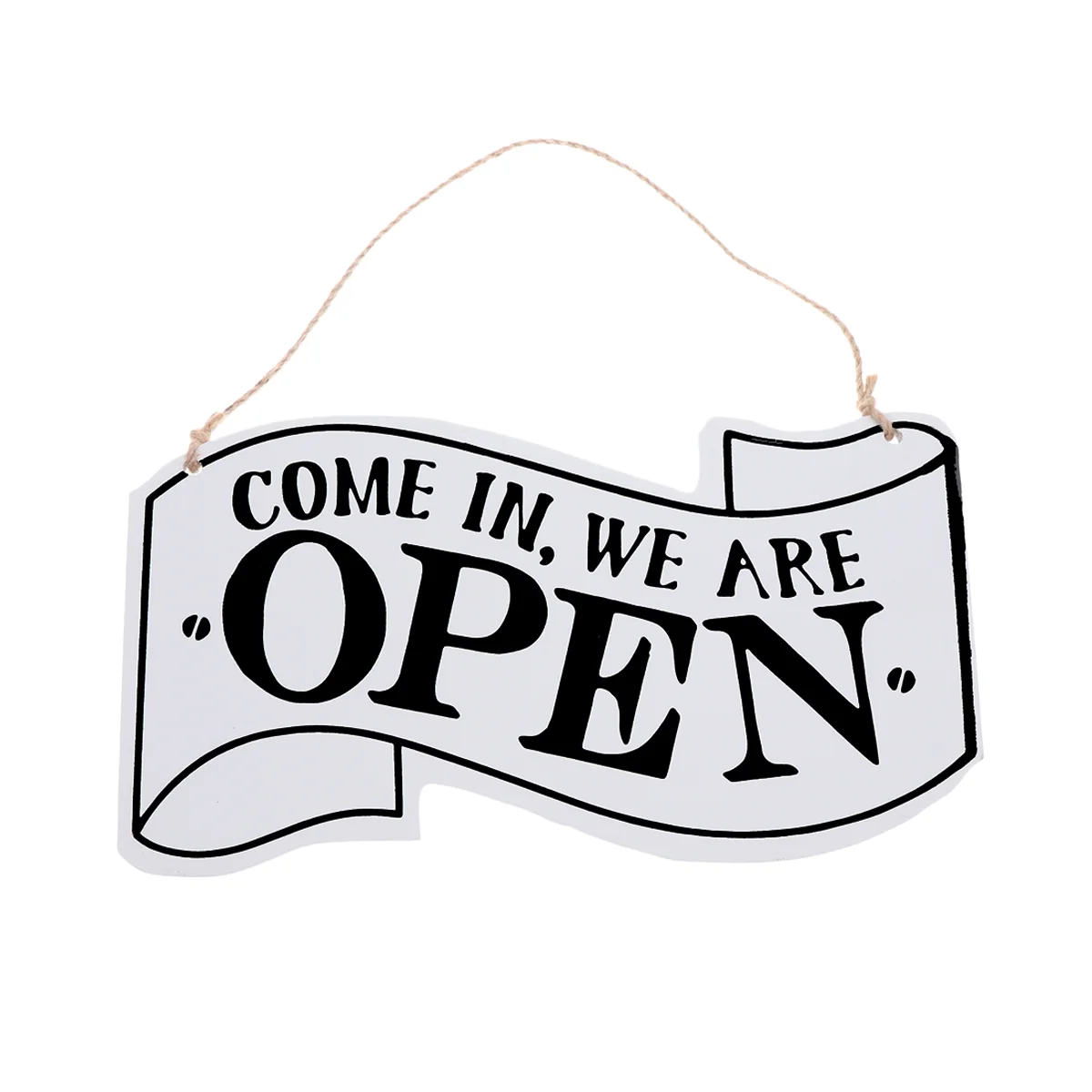 European Style Vintage Hanging Sign Open and Closed Business Sign Double-sided Door Ornament (White)