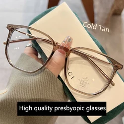 Shatar New Fashion Reading Glasses High Grade Ultra Light Comfortable Anti Blue Light Presbyopia Glasses Women Big Frame Young