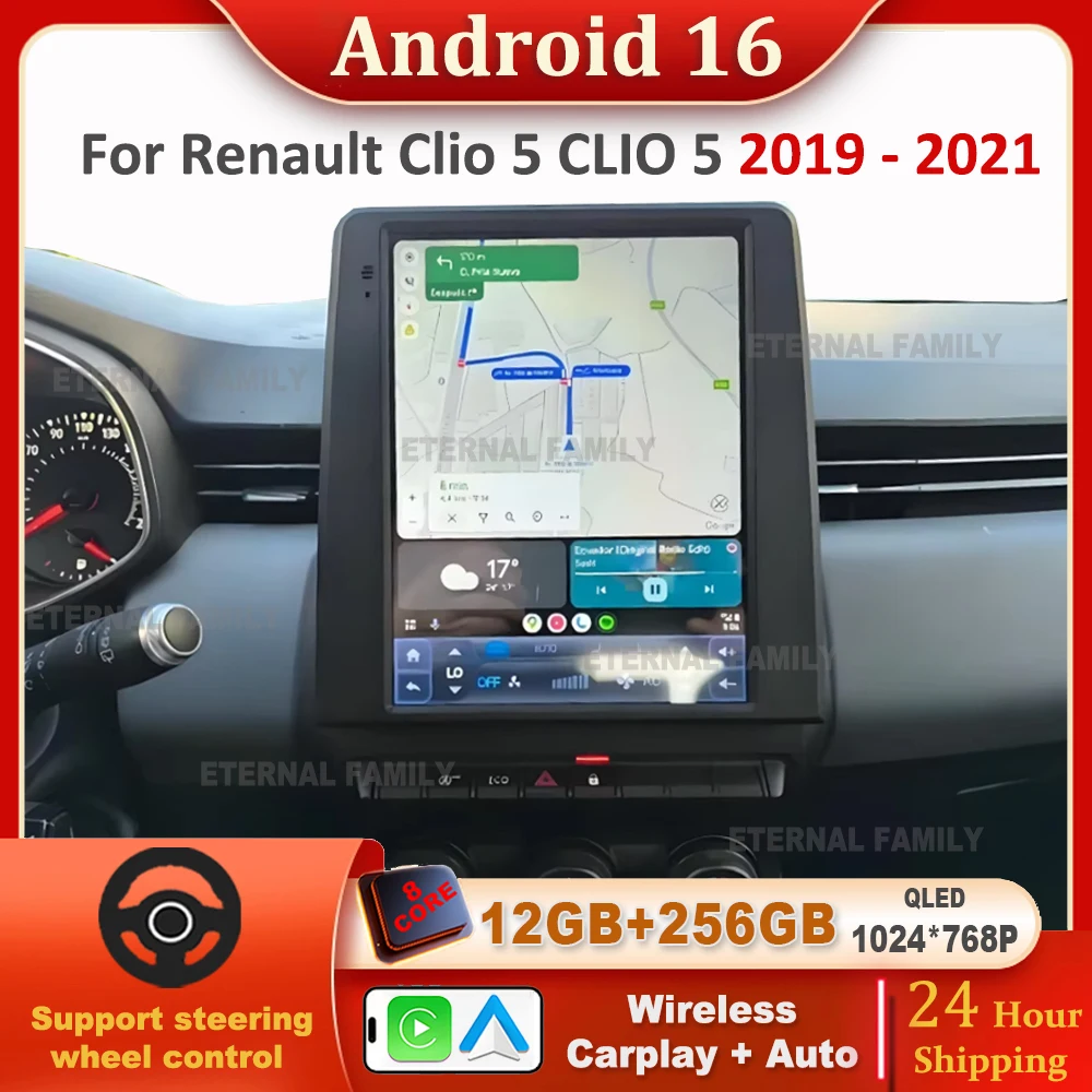 9.7Inch Android16 For Renault Clio 5 CLIO 5 2019 - 2021 Car Radio Carplay Navigation Bluetooth Multimedia Player GPS Stereo Auto