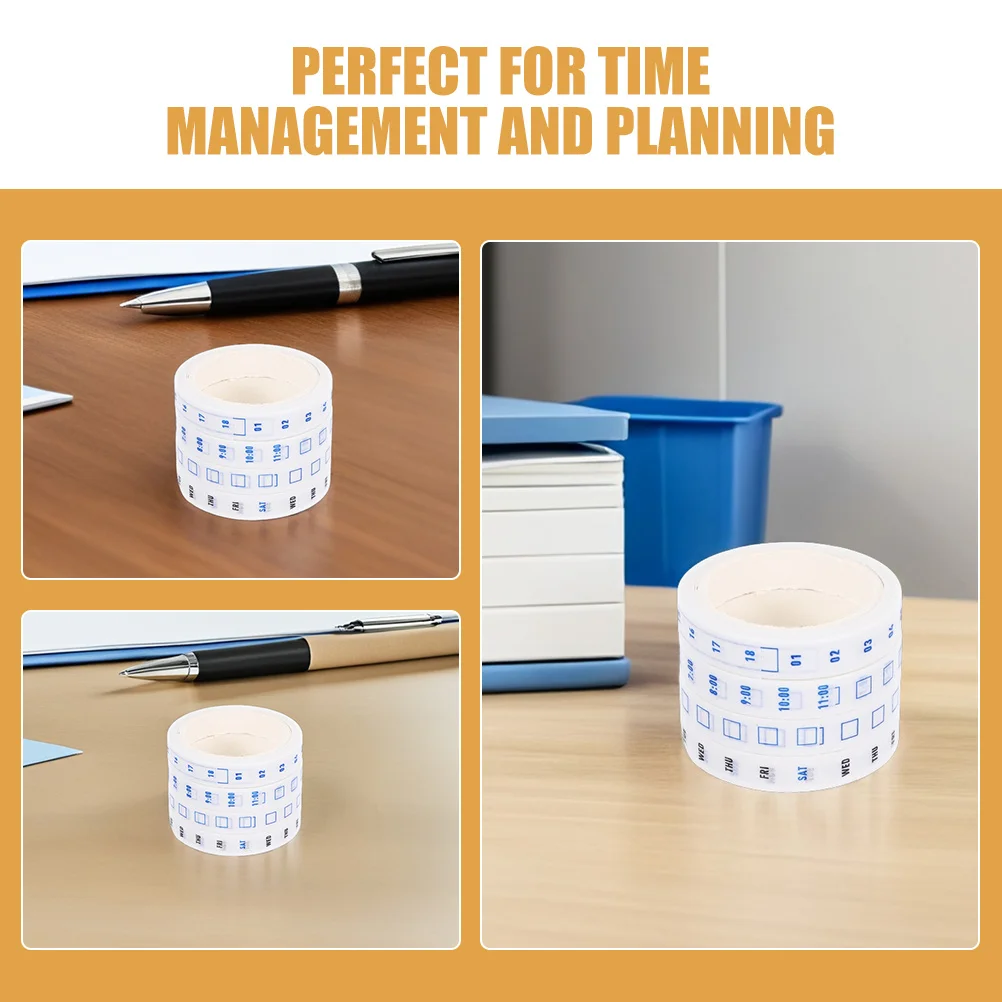 8 Rolls Washi Tape Time Management Paper Sticker Office Planner for Journaling Scrapbooking Weekly Date Decorative Tape