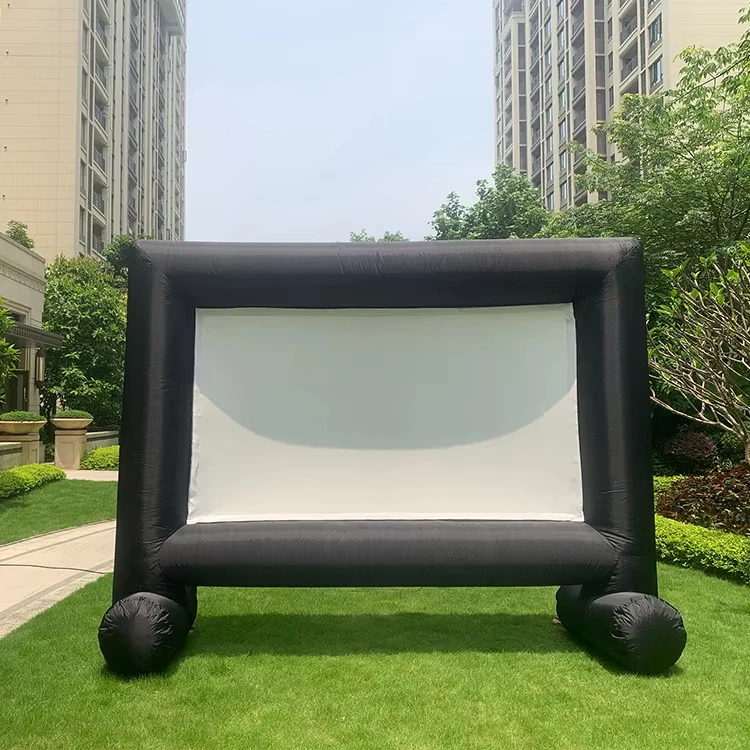 Aangepaste buitenprojectieprojectiescherm voor en achter Luchtblazer Opblaasbaar filmscherm met stoelen Eenvoudige bioscoop
