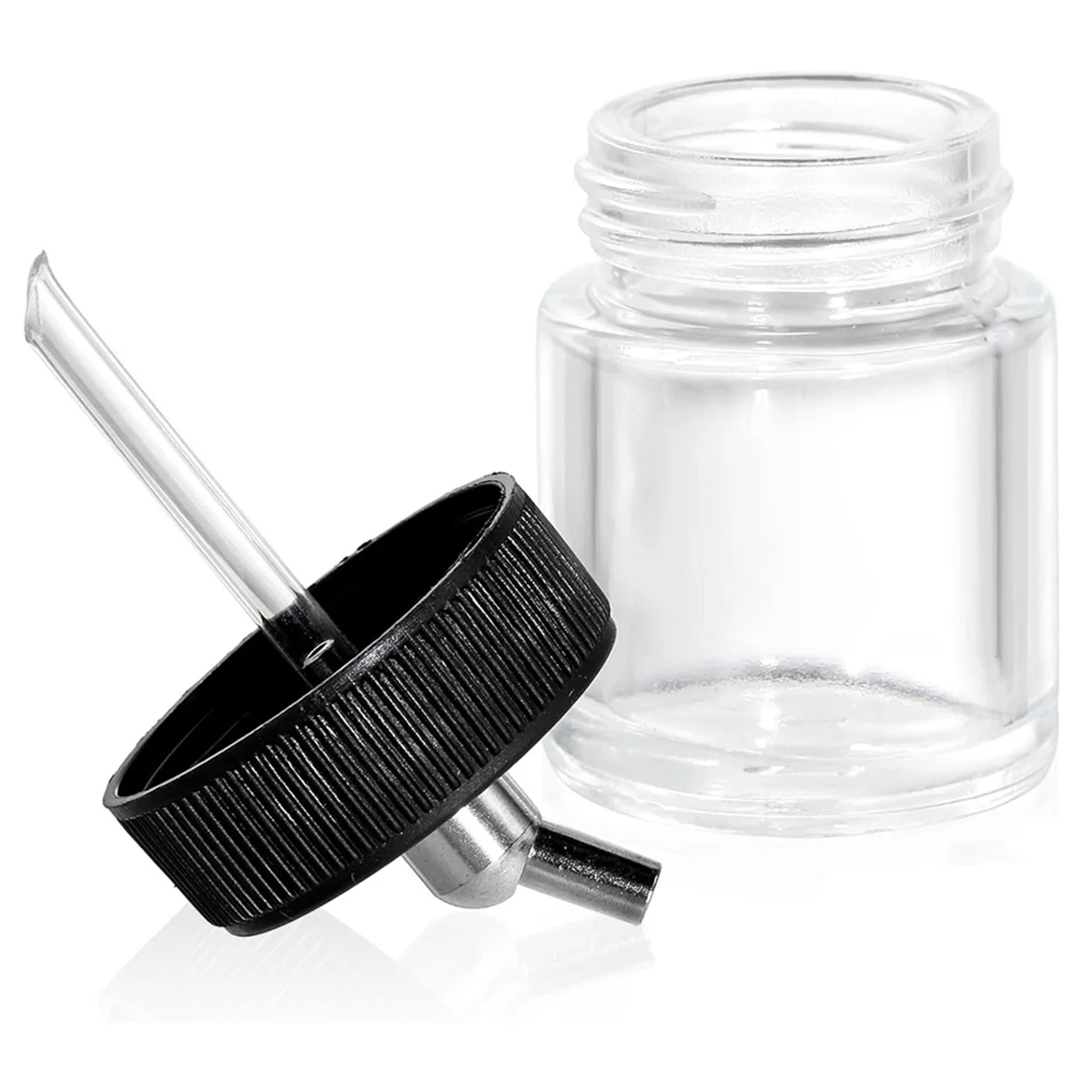 SLQZT Kit da 10 bottiglie per aerografo in vetro, vasetti per aerografo vuoti da 22 cc, vaso trasparente per riporre la vernice dell'aerografo