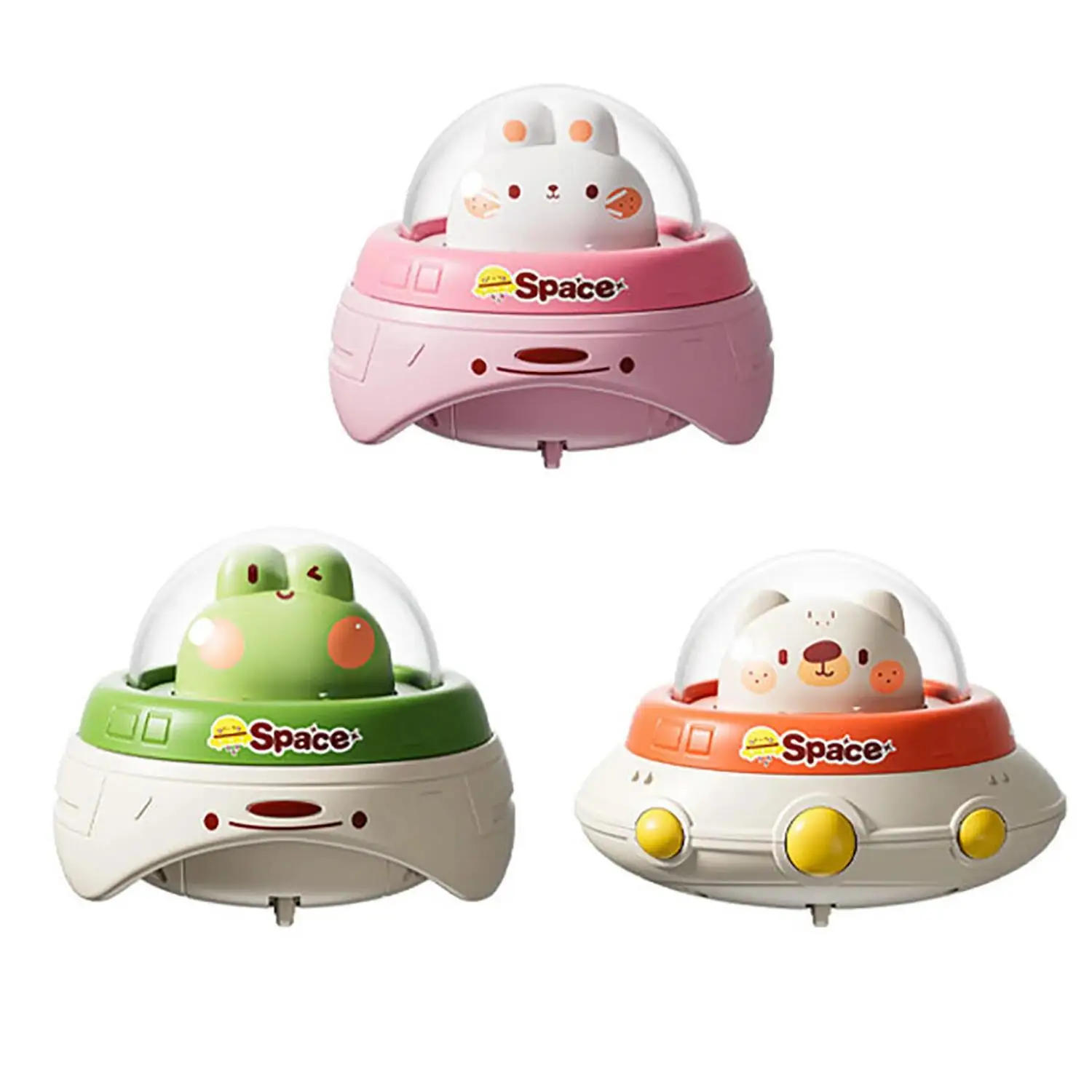 

Children's press return spaceship, drop resistant space flying saucer, press sliding puzzle return toy car