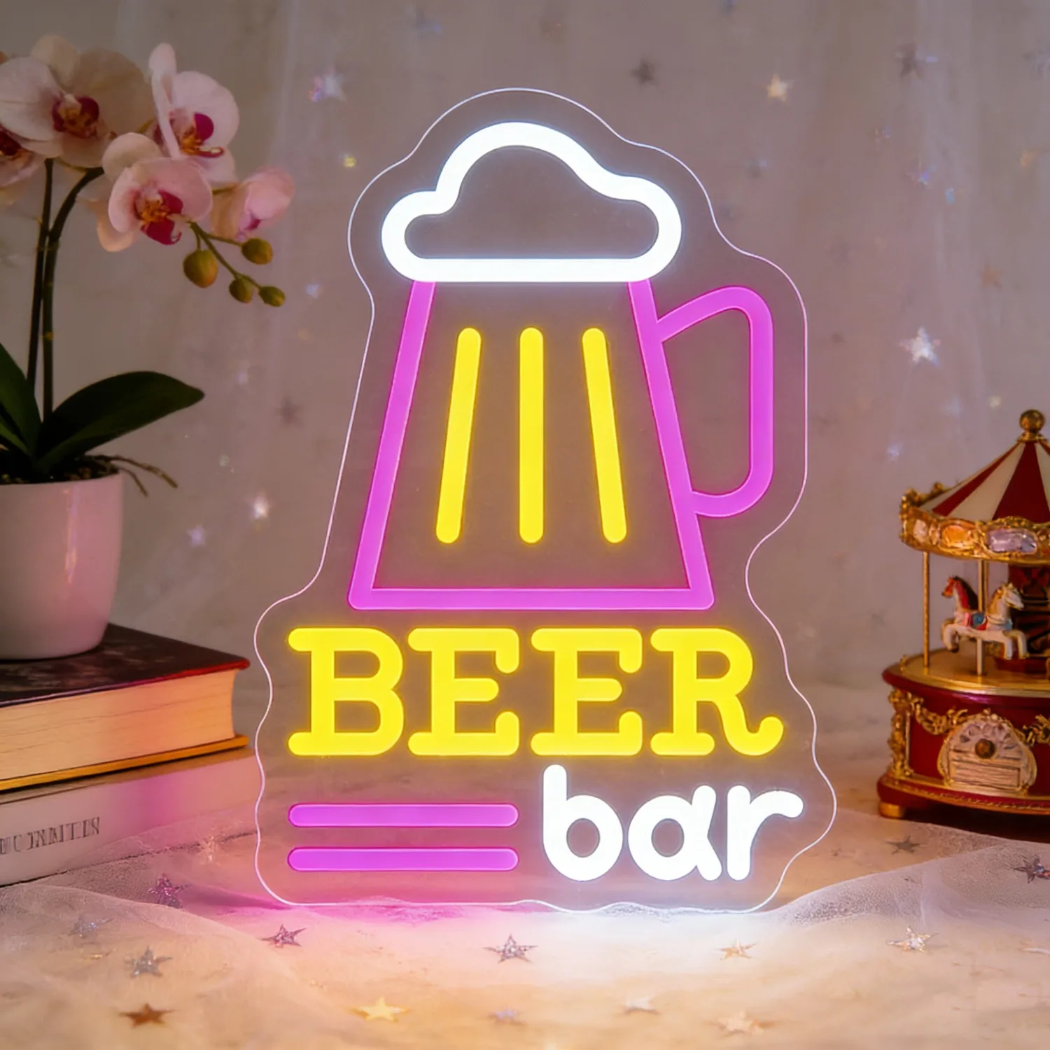 

Светодиодная неоновая вывеска Beer Bar Pink Cup с USB-питанием и регулировкой яркости, настенный светильник для паба, таверны, мужской комнаты, домашнего бара, ресторана, декоративная вывеска для бизнеса, подарок