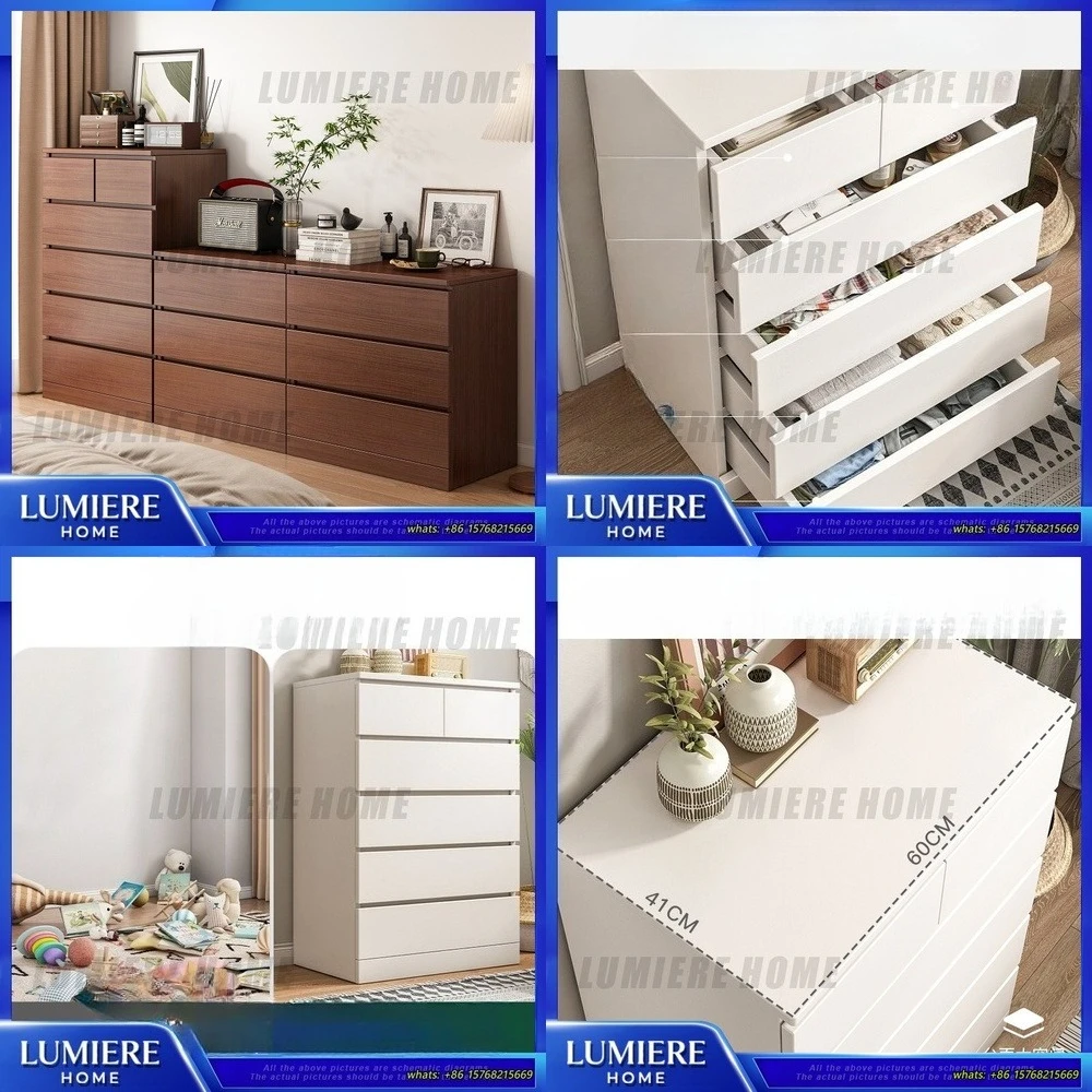 

6 Drawer Storage Cabinet for Living Room Bedroom End Table Organizer Chest of Drawers Multi Compartment Wardrobe Closet