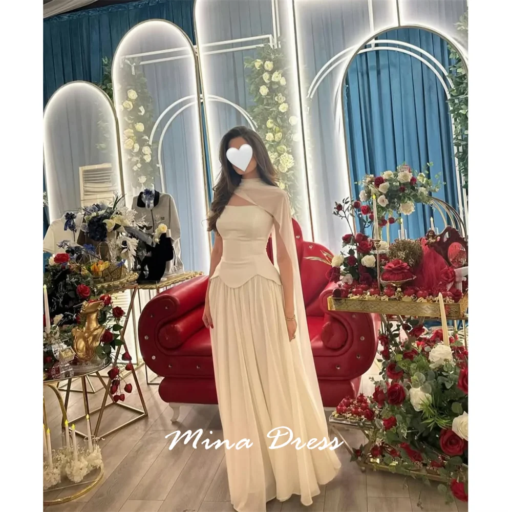 

Mina Customized Tube Top Evening Dress Luxury Elegant Formal Women's Dresses for Special Occasions Shawl Sleeveless Party Woman