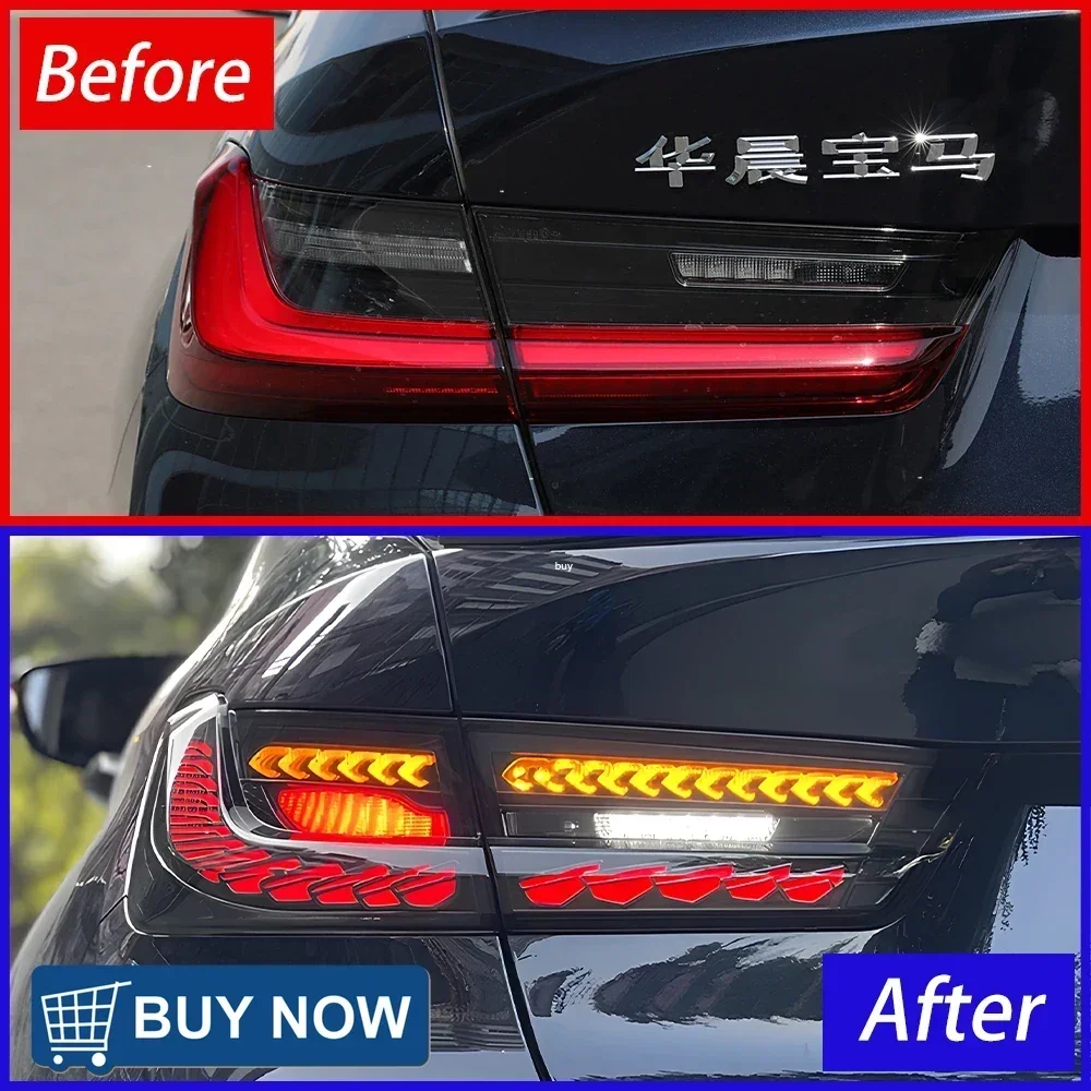 For BMW 3 Series G20 G28 320i 325i 2020-2024 Auto Back Lamps Assembly Upgrade LED Car Dual Dragon Scale Taillights Accessories