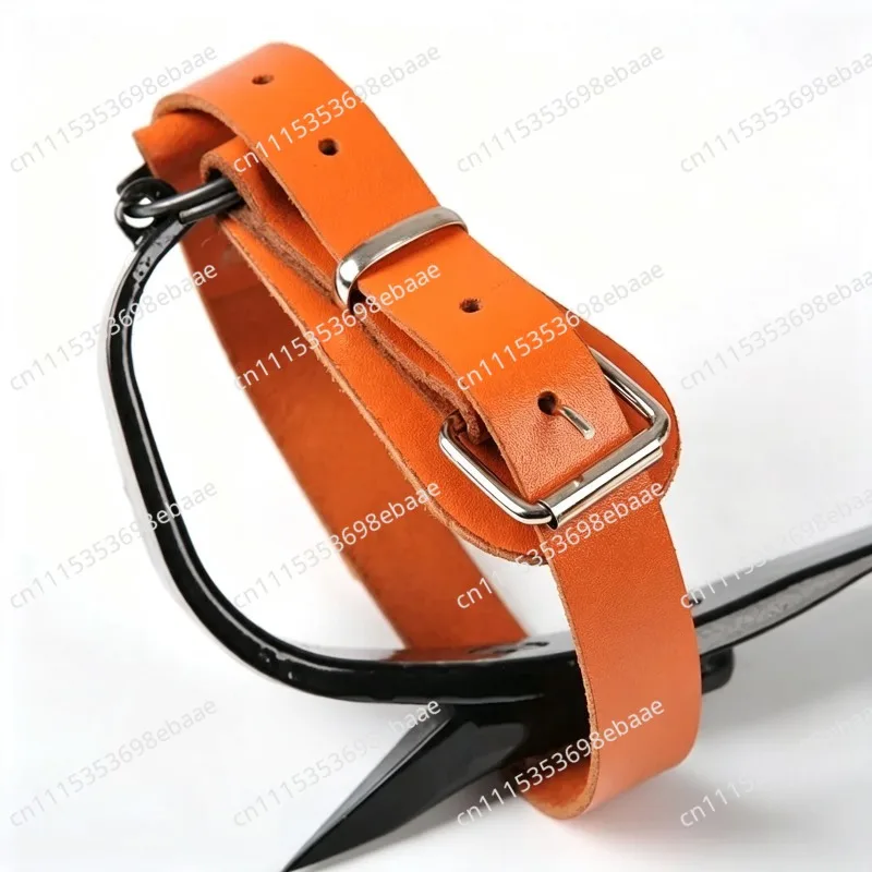 Forged adjustable upright climbing tool full cowhide for tree climbing foot clips wasp catching iron shoe buckles