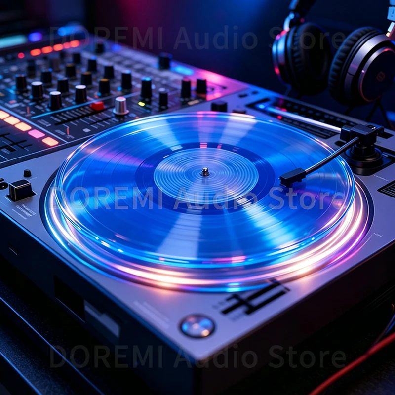 Tapete de acrílico antiestático para toca-discos de 12 polegadas, com gradiente de cores, para LP, CD, vinil, fonógrafo.