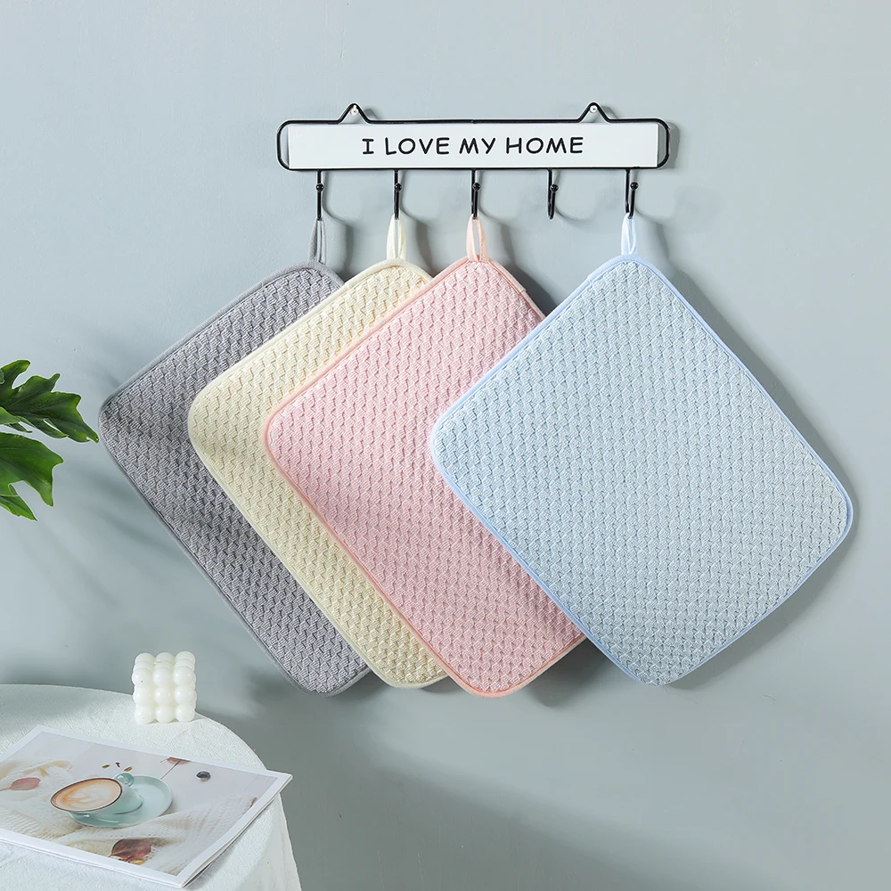 

Breathable Microfiber Dish Drying Mat Classic Pattern Kitchen Absorbent Cushion Pad Tableware Placemat Kitchen Accessories