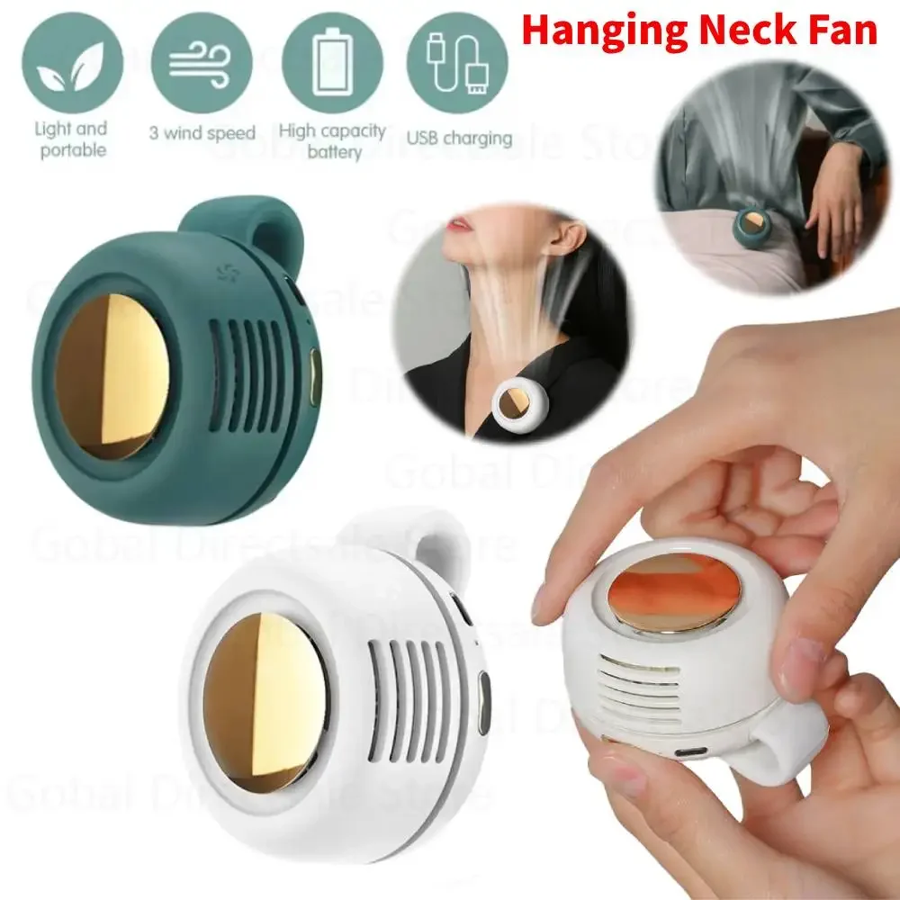 

Portable USB Hanging Neck Fan Mute Mini Clip Hanging Waist Electric Fan 900mah Leafless Fan 3 Speeds for Outdoor Camping Fishing