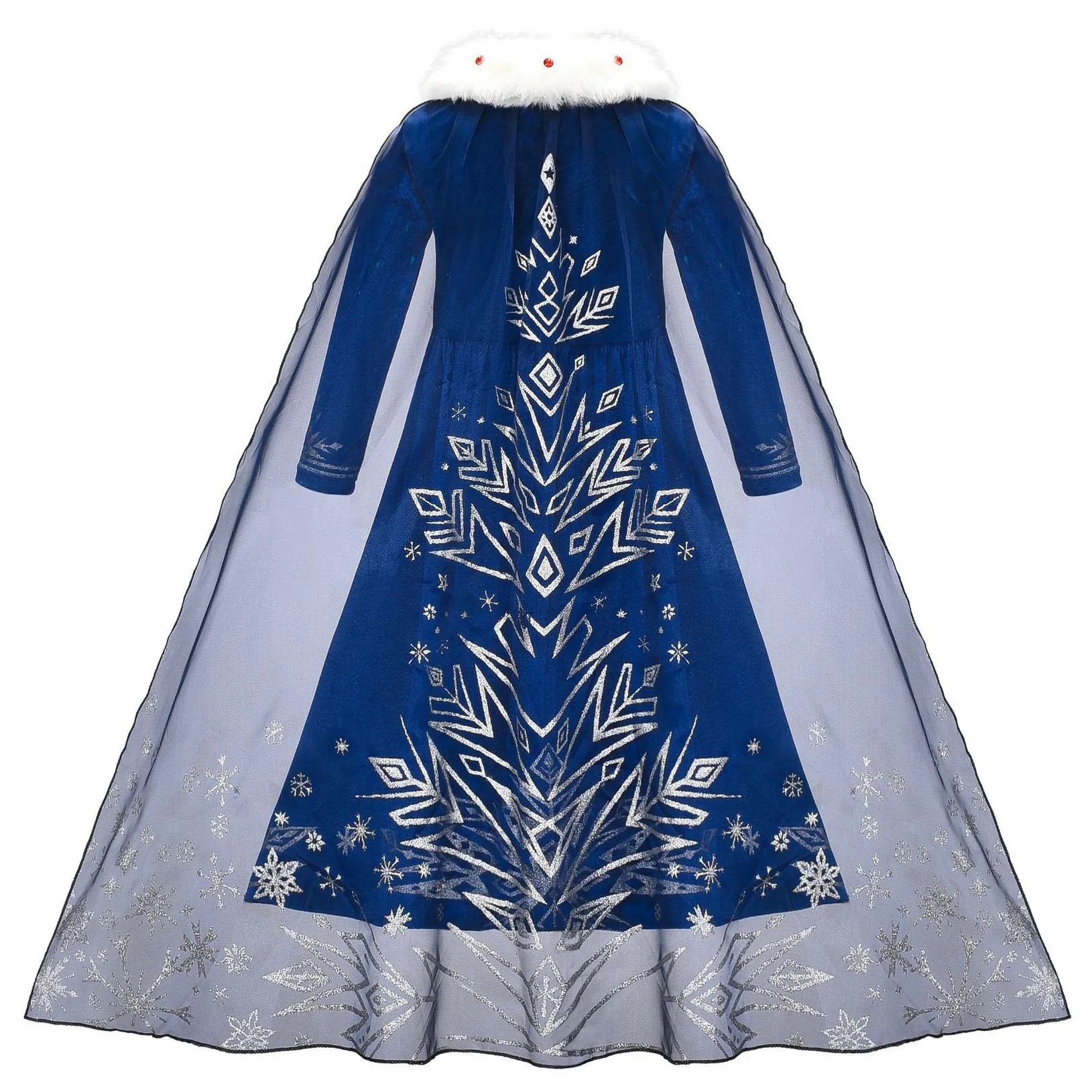 Mädchen Eis-Fantasie-Prinzessin Mesh-Ballkleid Kinder Cosplay-Kleid für Halloween, Karneval, Geburtstag, Themenparty, Rollenspiel – Detail 6