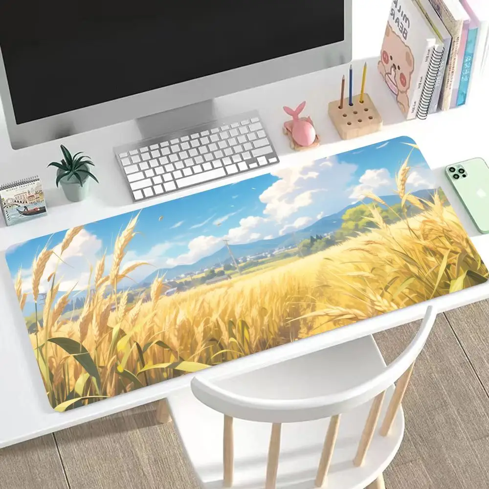 Ear Of Wheat Mouse Pad Natural Scenery HD Mousepad Pad Extended Gaming Keyboard  LargeMousepad 90x40cm XXL Gamer Mousepad