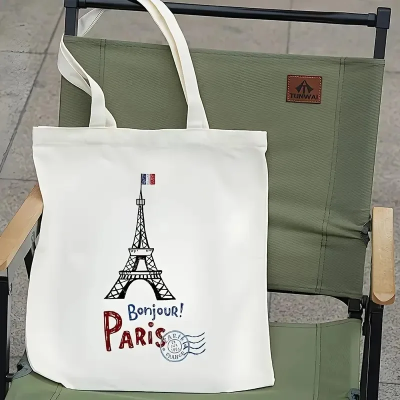 

Paris Travel Tote Bag for Women Shoulder Bag with Eiffel Tower Bag Travel Bag Parisian Themed Design Sturdy Construction