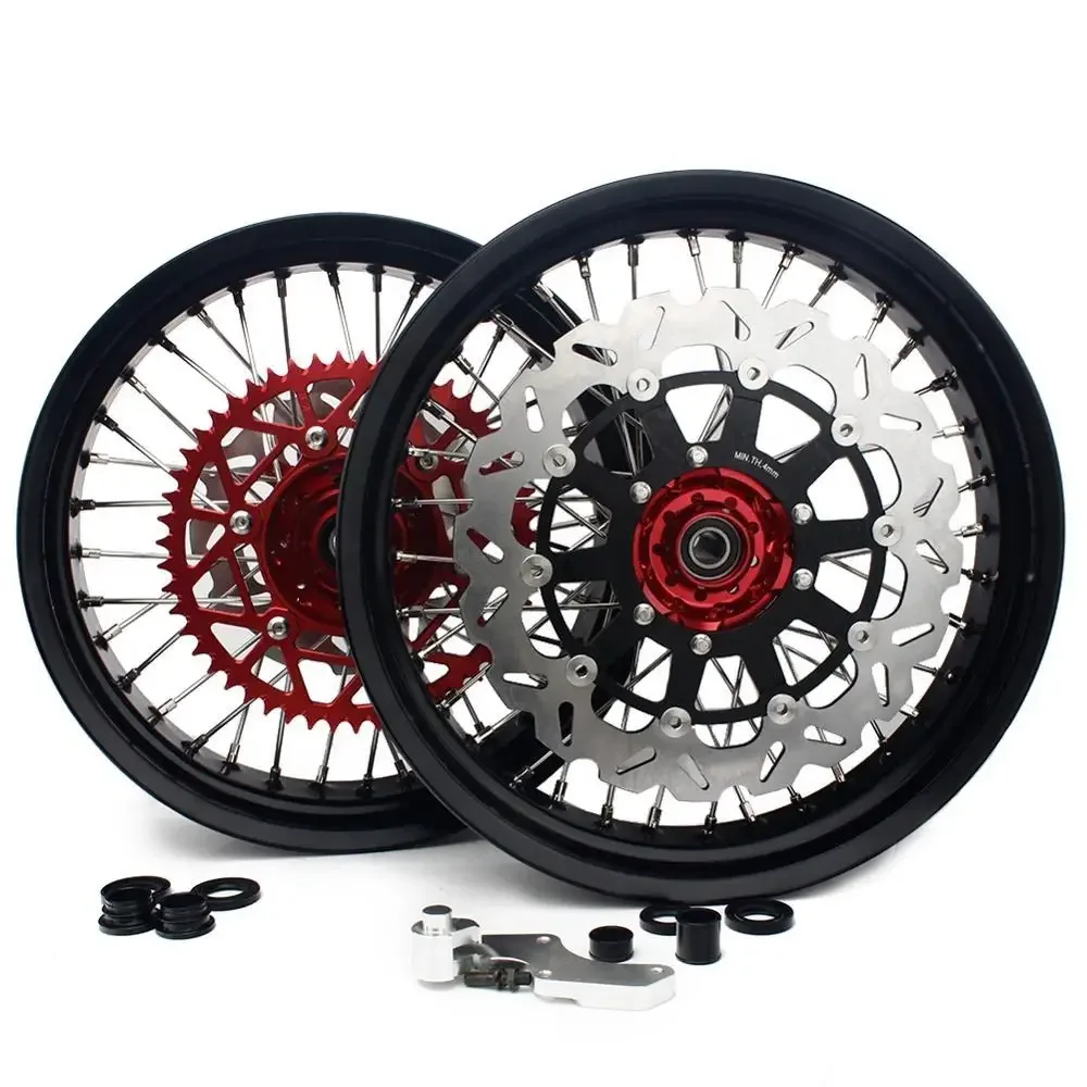 For Custom Motorcycle Aluminum Wheel Supermoto 17 Inch Wheel Spoke Rim Full Sizes