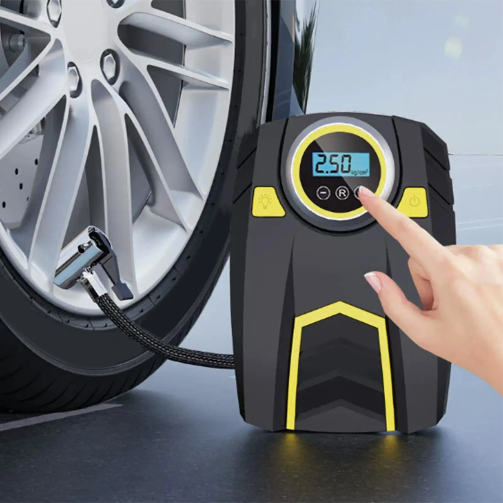 

Car Air Pump Electric Auto Air Pump Nighttime Lighting Multi-Function Device With 3 Gears Brightness For Toys Family Motorcycle