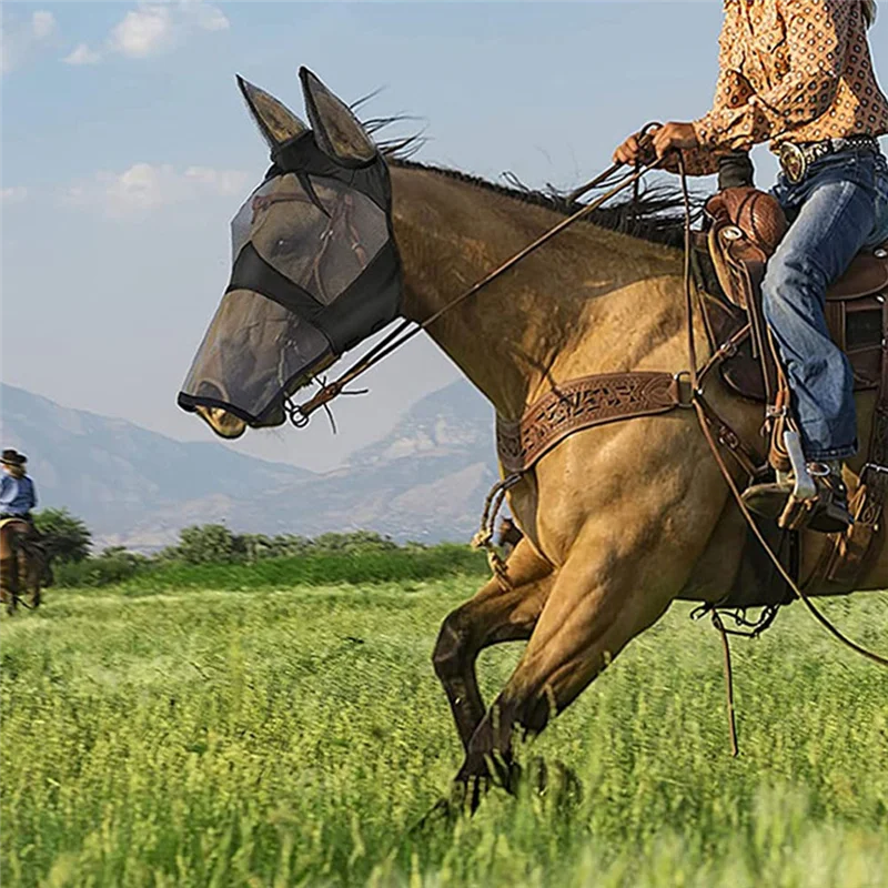 

Sp-Super Comfortable For Horses Fly Mask, UV Protection, Adjustable, Breathable, Ears Included
