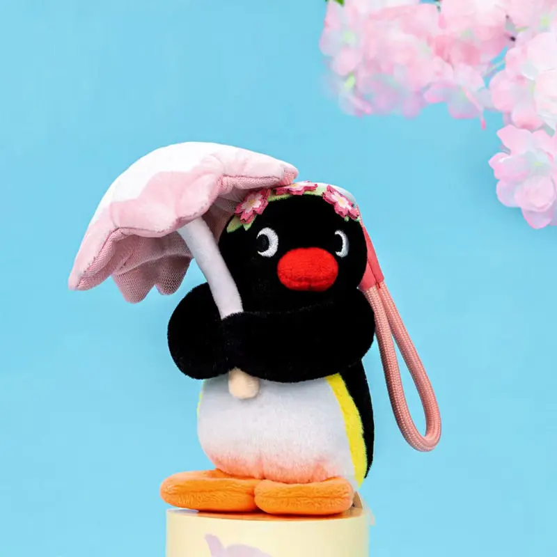 

In Stock Pingu Penguin Cherry Blossom Series Plush Doll Pendant, Keychain Backpack, Backpack Cute Decorative Supplies Gift