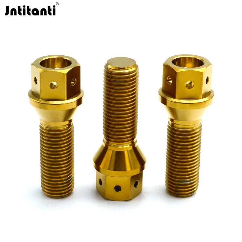 

Jntitanti, 6 отверстий в шестигранной головке 17 мм, конусное сиденье Gr.5, титановый колесный болт M12x1,5 для блокировки колес европейских автомобилей