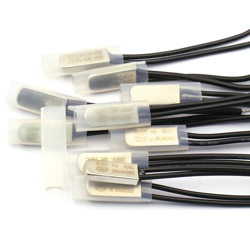 1PCS KSD9700 250V 5A Thermostat Thermal Protector Fuses Temperature Switch Thermal Control 85 90 95 100 105 110 120 125 Degree