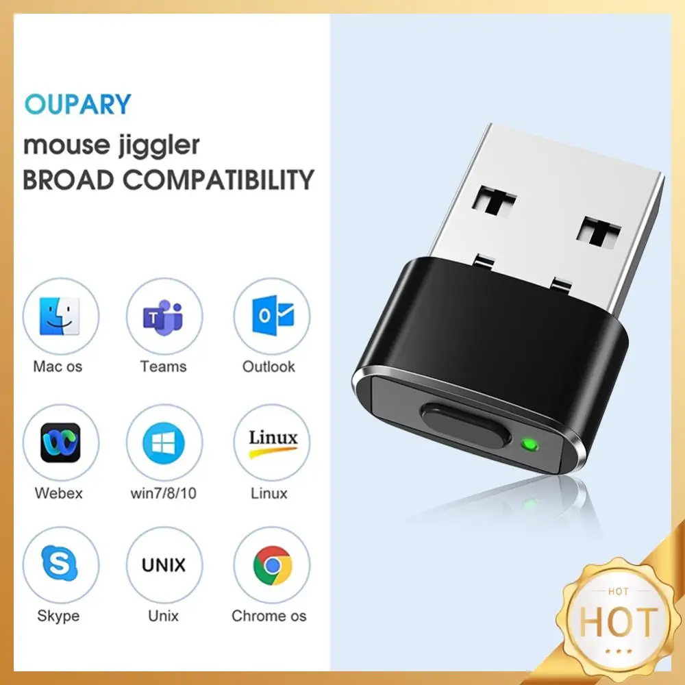 Mini Mouse Jiggler ON/Off Button USB Automatic Move Cursor Shaker Undetectable Plug and Play Keeps Awake for Laptop Desktop