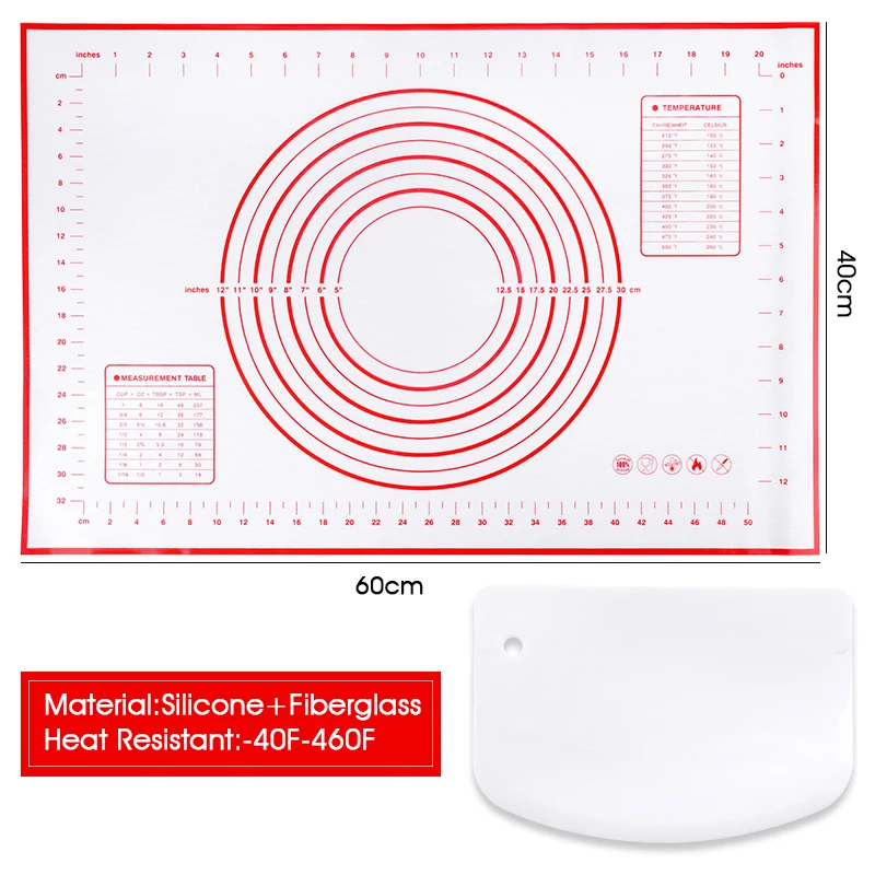 FAIS DU Pastry Silicone Baking Mat Rolling Kneading Pad Non Slip with Measurement Cookies Mat Sheet for Rolling Dough Counter