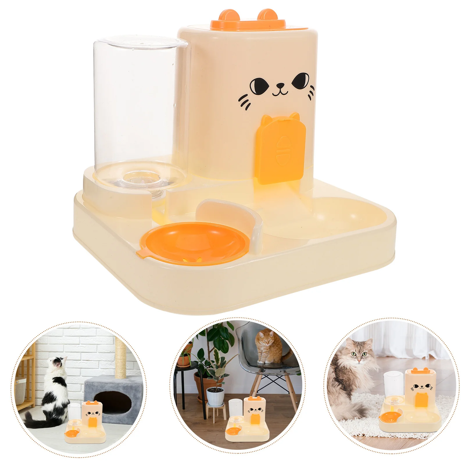 

Gravity Automatic Cat Feeder and Water Dispenser 2 in 1 Feeding Station for Small Dogs Puppies Indoor Cats Pet Food Bowl Water