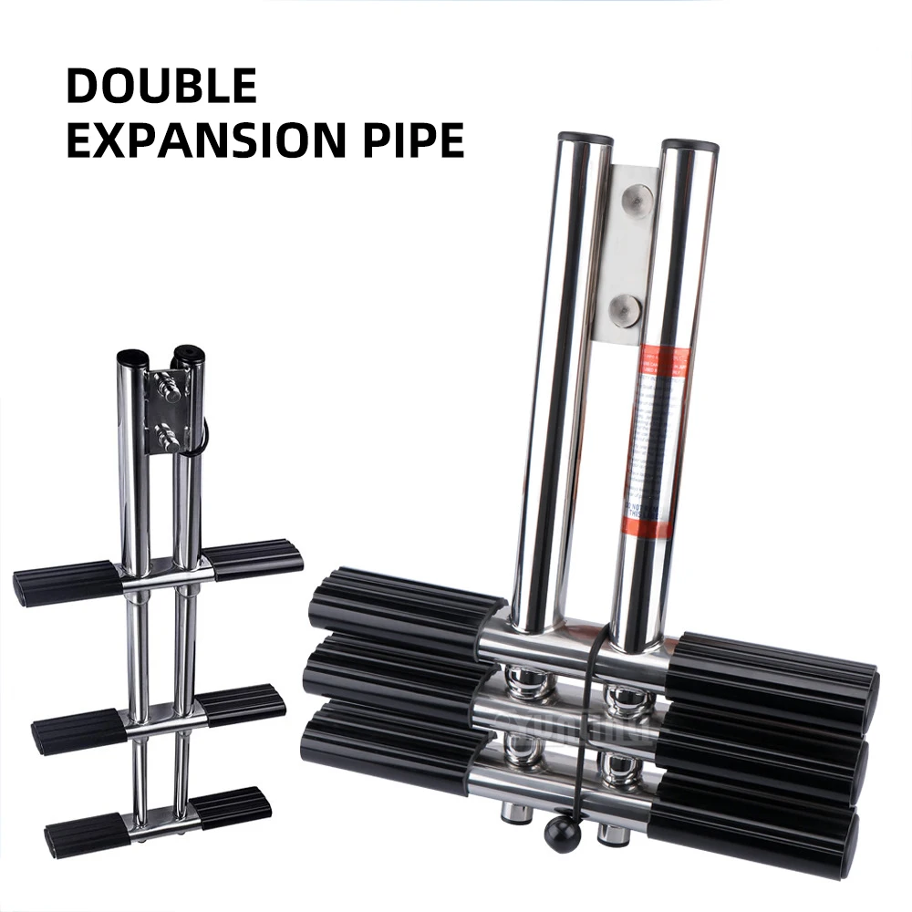 Stainless Steel Telescopic Folding Swim Ladder, Hidden Deck Access Ladder for Yachts & Speedboats