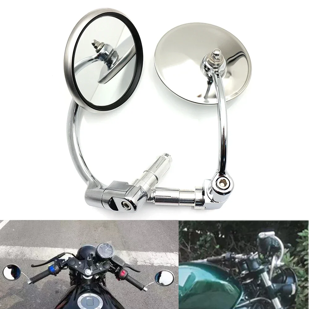 Specchietti Laterali per Moto, Specchietti Retrovisori da Manubrio per Cruiser, Chopper, Bobber, Cafe Racer, CBR, CRF, YZF, ATV, CF