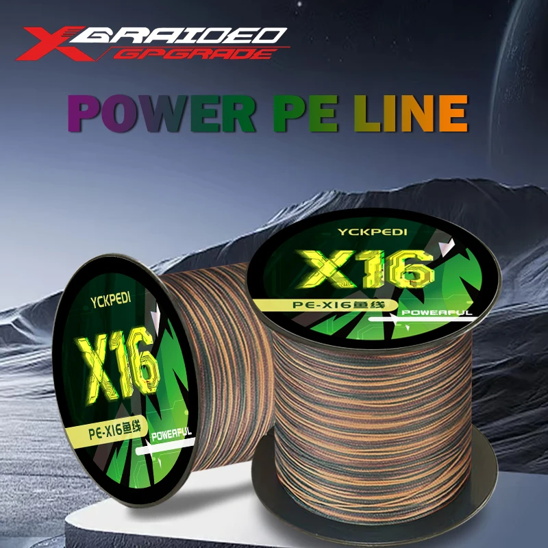 

Плетеная рыболовная леска YGK X16, 300м/500м, для морской рыбалки, 15-81LB, мультифиламентная PE леска для соленой воды