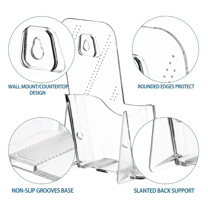 

PZHI-акриловый держатель для брошюр, 12 шт., тройной держатель шириной 4 дюйма, настенное крепление/органайзер на столешнице для флаеров-дисплея