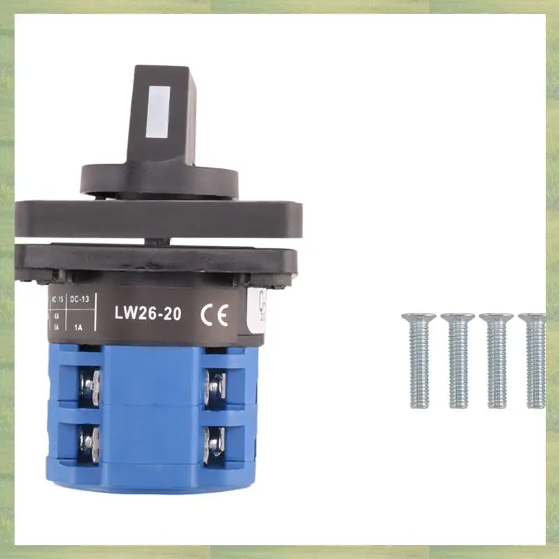 N15R-8 Terminals 5 Positions Master Control Rotary Cam Switch 20A Black+Blue