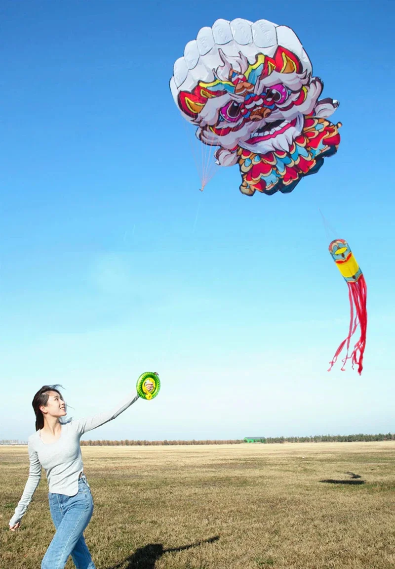 free shipping lion kite flying soft kite for adults kites line traditional kite professional kite flying dragon ripstop parplan